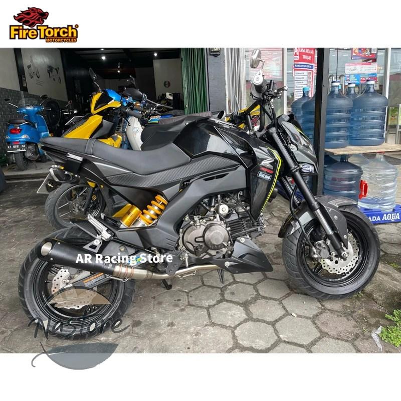 並行輸入品 バイク フロント マフラー 部品 カスタムパーツ アクセサリー カワサキ z125 2018 プロ 2022 排気エスケープフルシステムパイプ dbの画像
