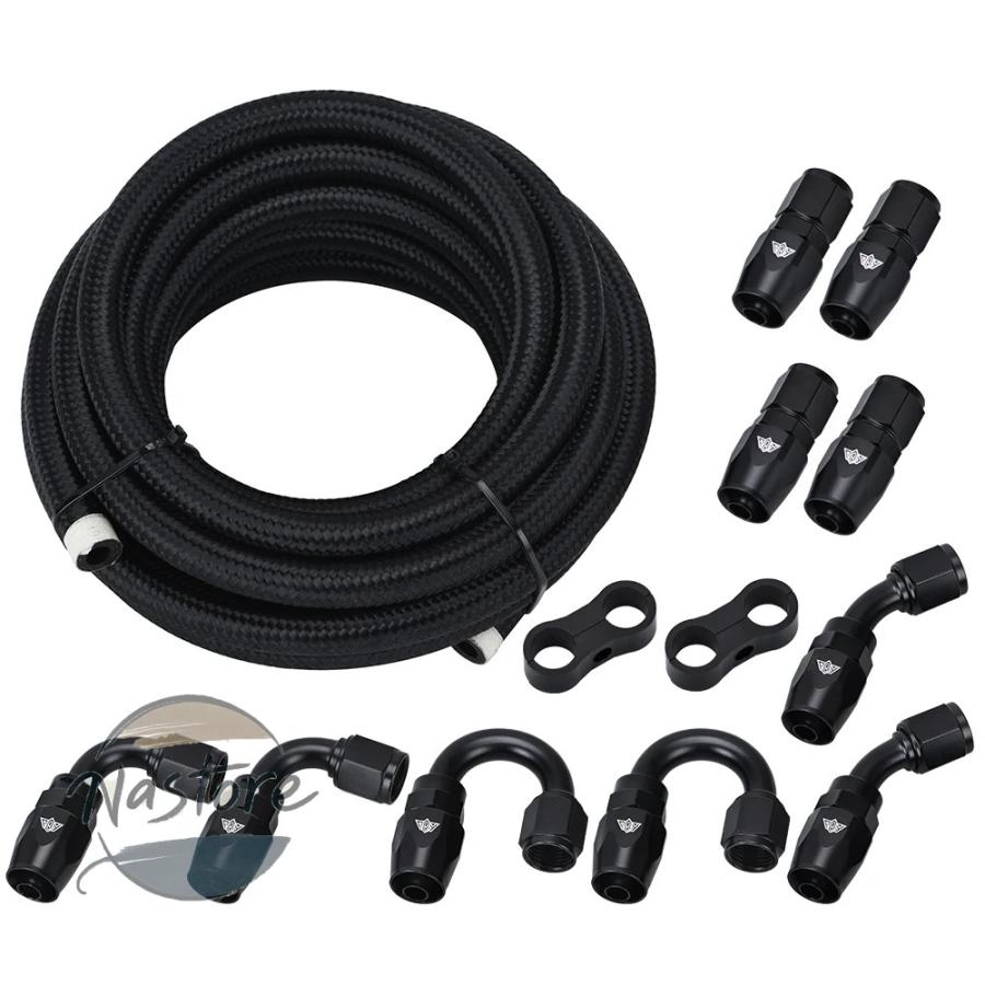 並行輸入品 an6 カスタムパーツ カスタム キット 6an オイル燃料 継手ホースエンド 0 + 45 90 180 度オイルアダプター 編組オイル燃料 カスタムパーツ 部品_1