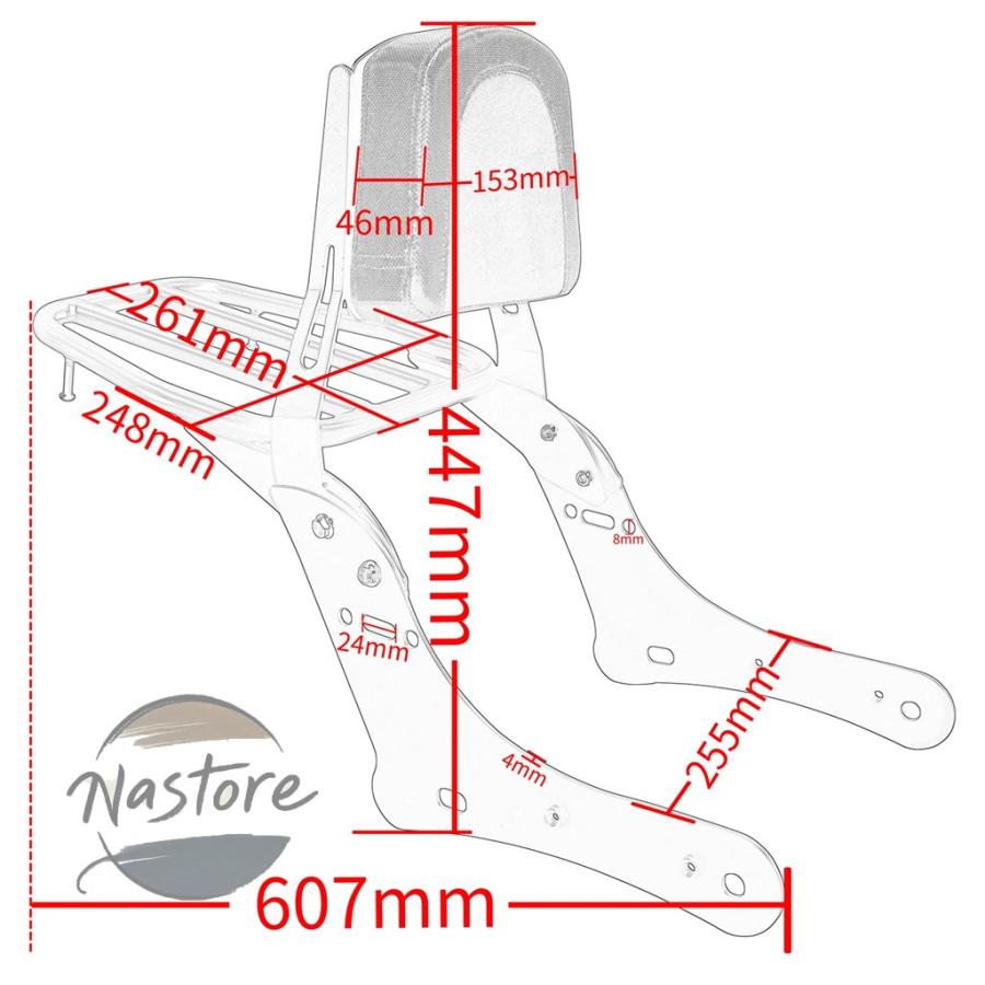 並行輸入品 リア ハンドル 部品 カスタムパーツ アクセサリー カワサキ バルカン s 650 vn650 en650 vn en s650 2015 2024 ラゲッジラック 助手席 滑り止めの画像