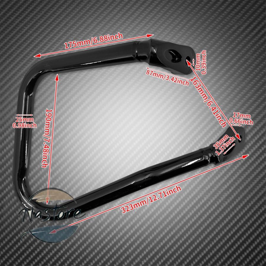 並行輸入品 バイク ガード 部品 カスタムパーツ アクセサリー サドル 黒クロム 保護バンパー ハイウェイ衝突バー ハーレー ソフテイルヘリテージ flhc flhcs_2