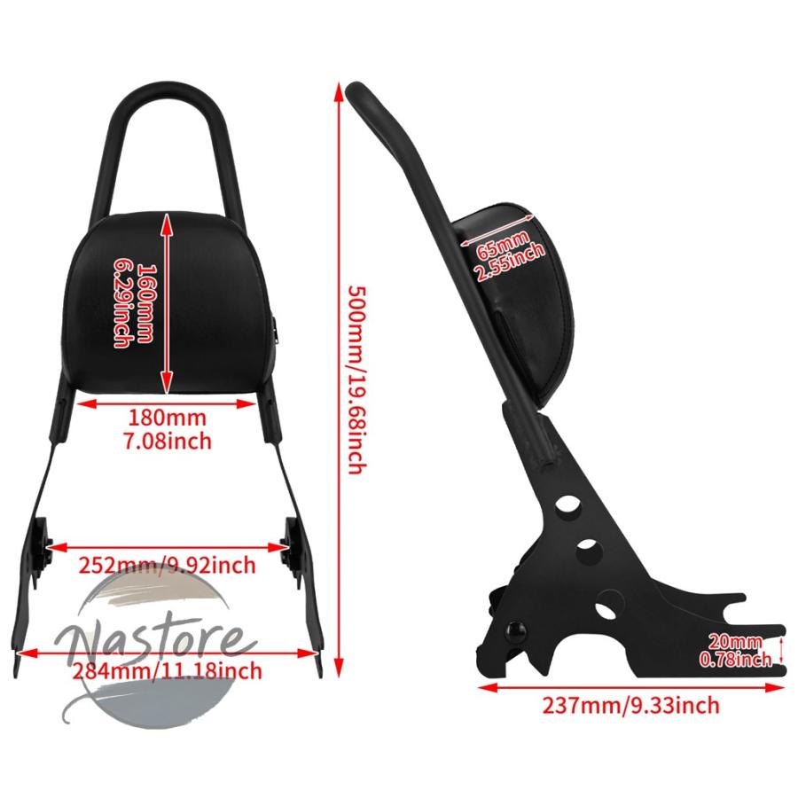 並行輸入品 バイク リア ハーレー スポーツスターxl 883 1200 48 72 バックレスト イロングロースター2004 2023 カスタムパーツ 部品 アクセサリー_5
