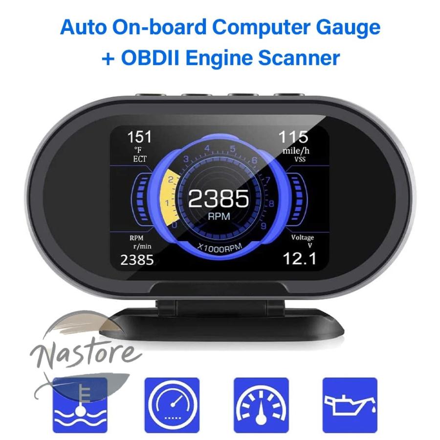 並行輸入品 obd2 デジタル燃料 消費量モニター 水温計 konnwei kw206