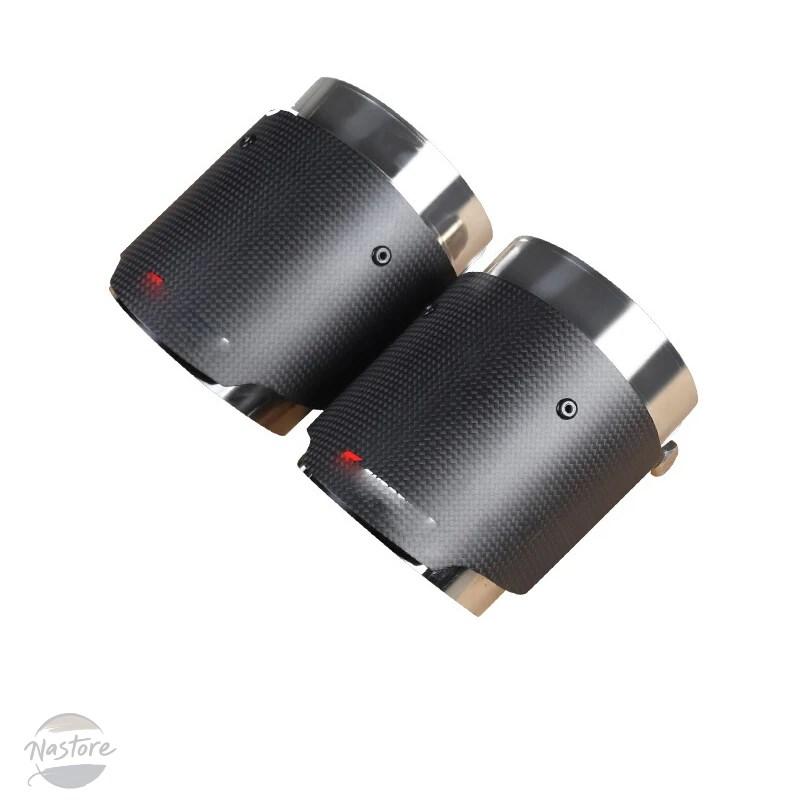 並行輸入品 バイク カスタム エキゾーストサイレンサー 74mm カーボン スポーツレンジ ロード シティスポーツ 中古アクセサリー 部品 カスタムパーツの画像