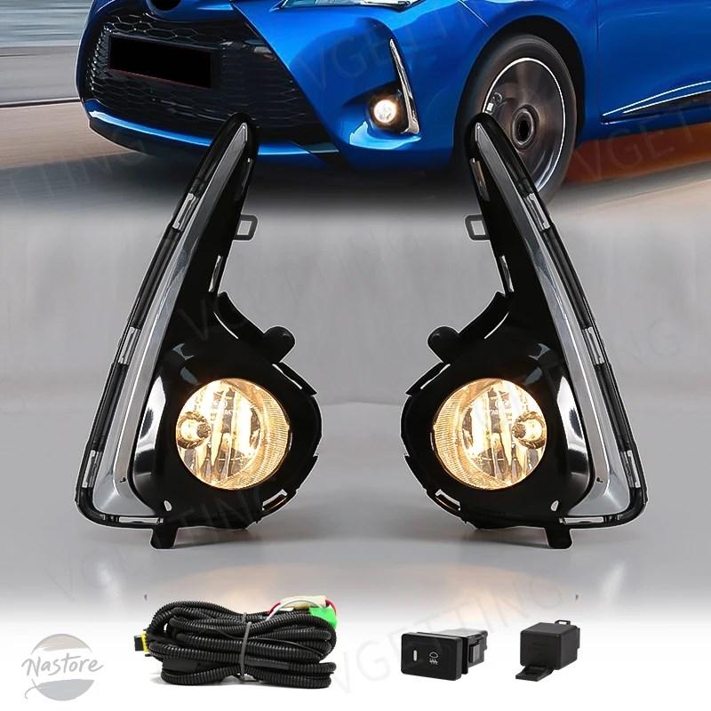 並行輸入品 トヨタ YARIS VITZフォグライト エンジェルアイDRLランニングウィンカーイエローホワイトトリム2018 2019 2020_6