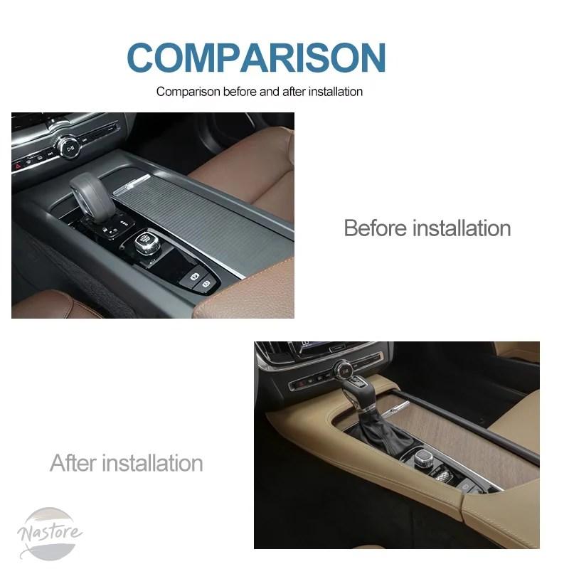 並行輸入品 EVO XC60 S60 V60 中央制御ギアパネル フレーム 革ステッカー インテリアアクセサリーの画像