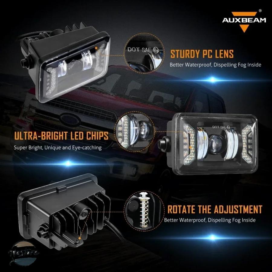 並行輸入品 フォードF150 2015 2020 50W LEDフォグライトアセンブリ フロントライト デイタイムランニングランプの画像