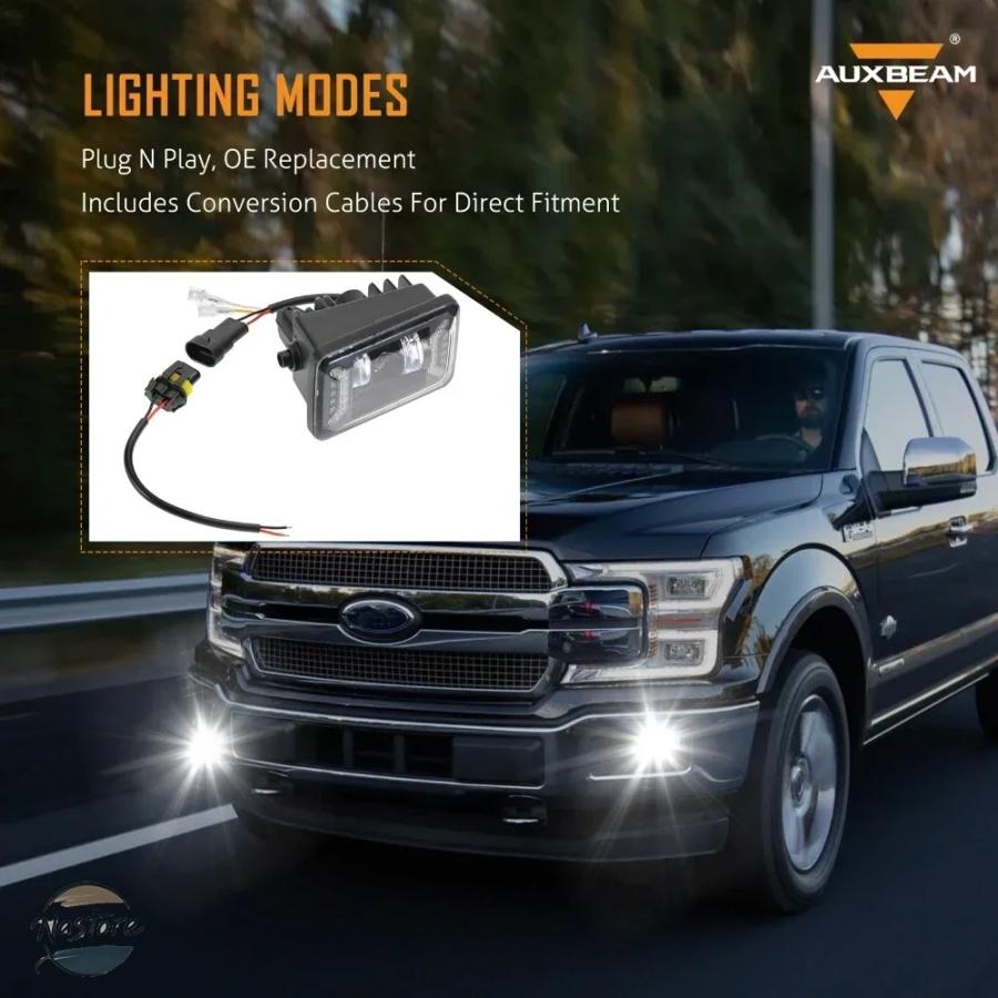 並行輸入品 フォードF150 2015 2020 50W LEDフォグライトアセンブリ フロントライト デイタイムランニングランプの画像