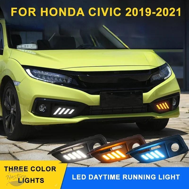並行輸入品 デイタイムランニングライト フロントバンパー ウインカー ドライビングアクセサリー ホンダ honda シビック 2019 2020 2021の画像