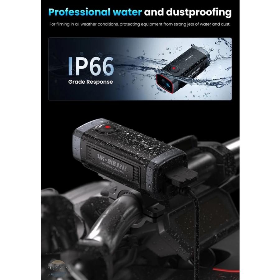 並行輸入品 AKY 710PRO バイク カメラ 4K 1800MAHバッテリー Gセンサー