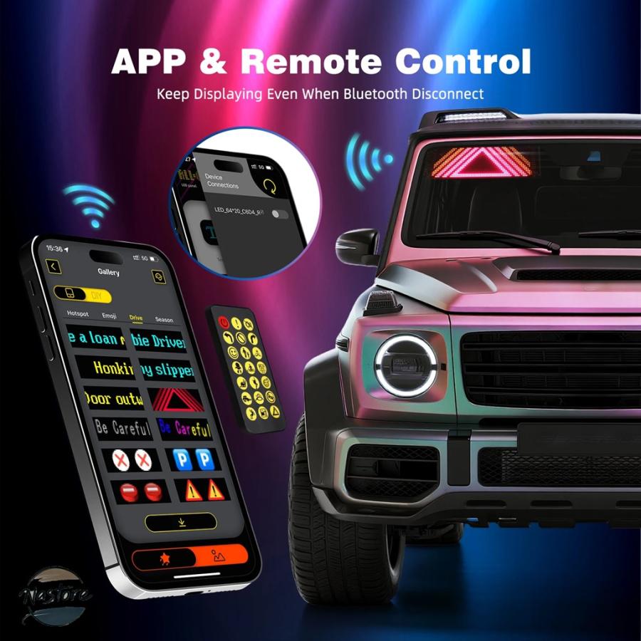 デビルアイライト フロントガラス用 LEDアイサイン アプリリモコン USB 5V プログラム可能なデジタル照明ディスプレイ 車 SUV トラック用 並行輸入品】車 トラック LEDデビルアイ アプリ リモコン 付きLED