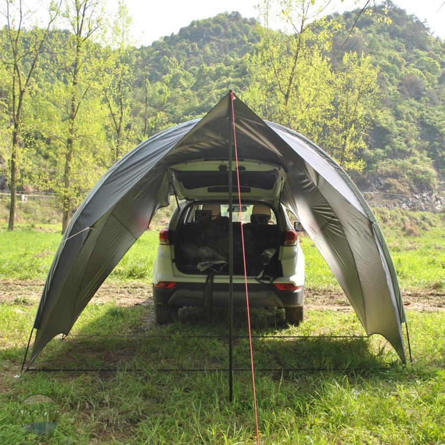 並行輸入品 8人 防水 SUV車 オーニングサンシェルター トランク テント