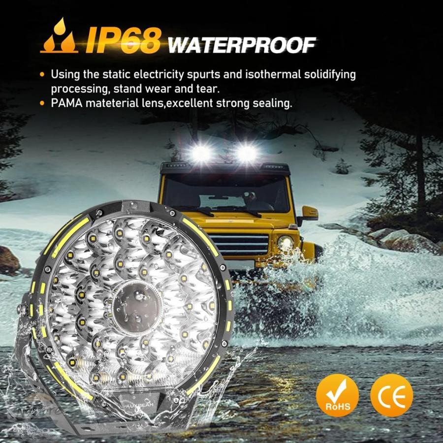 並行輸入品 AUXBEAM 9インチ ラウンドLEDワークライト 18888LM 270W
