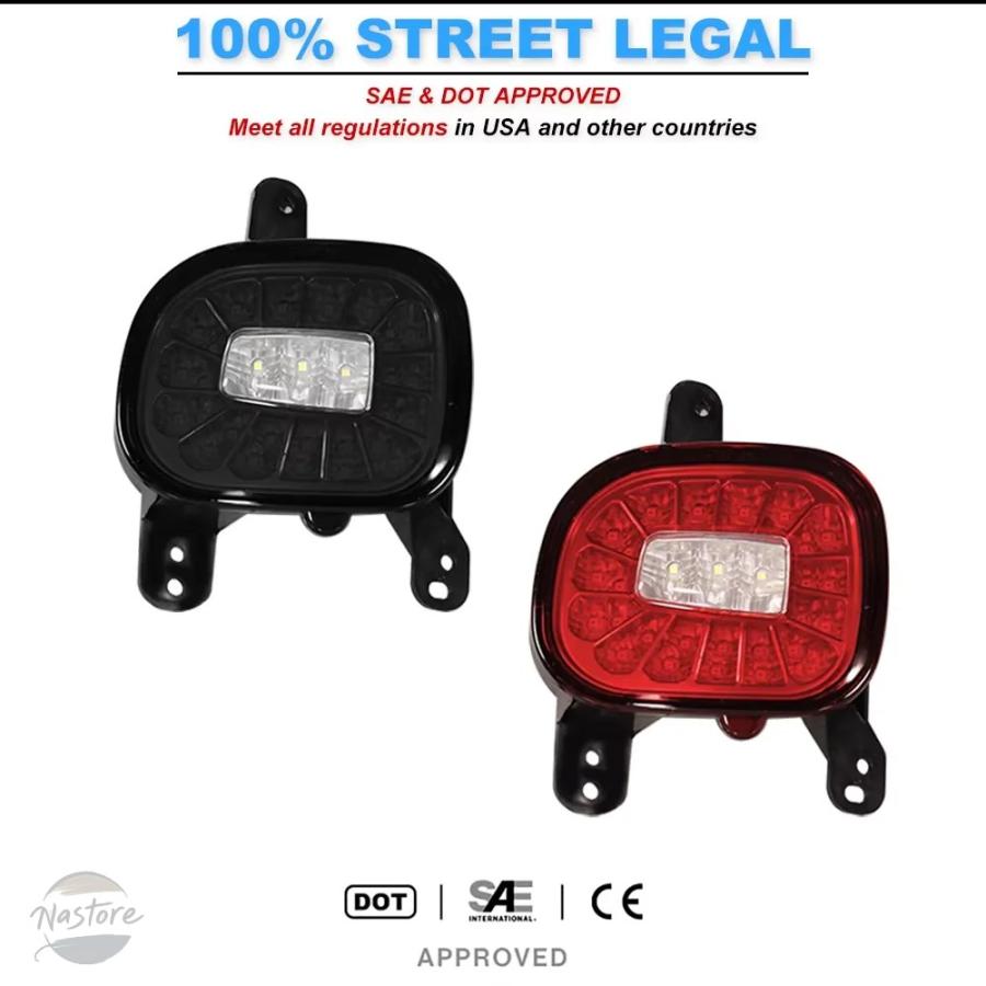 レネゲード リフレクターガーニッシュ メッキ 並行輸入品 ジープ レネゲード レッド/ホワイト LED リア バンパー