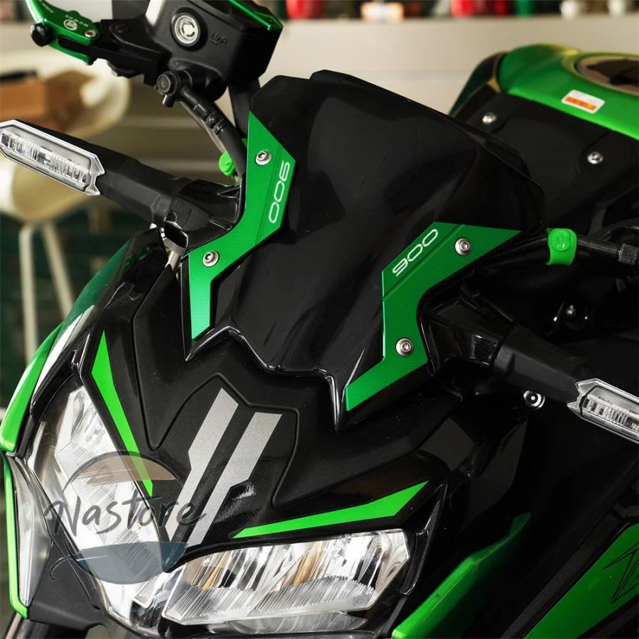 並行輸入品 z900 バイク カバー フロント カワサキ 二輪 ガラス 風デフレクター z 900 abs se z650 2020 2024 cnc カスタムパーツ 部品 アクセサリーの画像