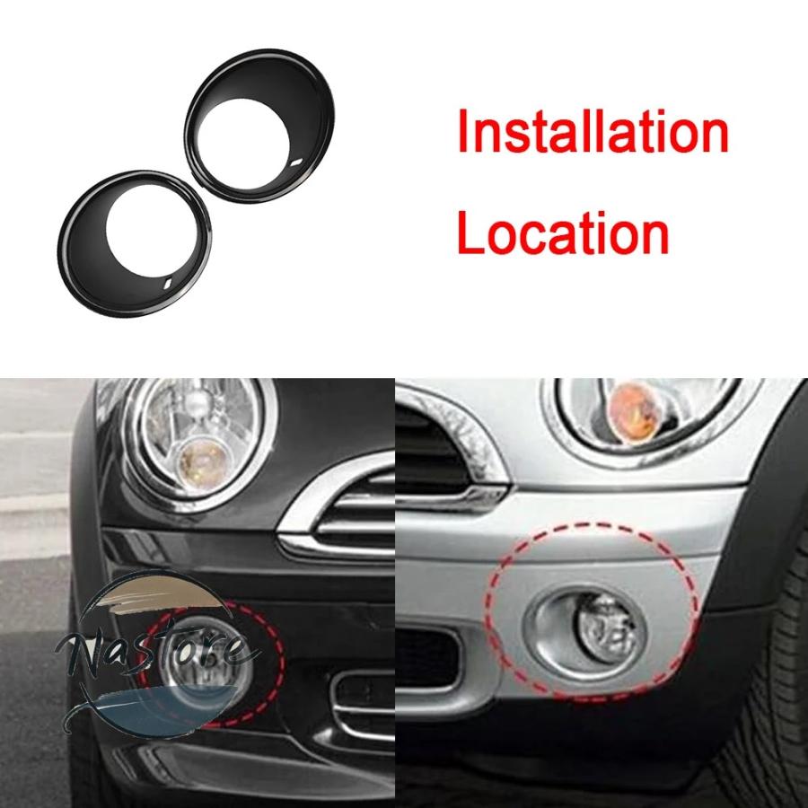 並行輸入品 r55 ミニ mini カバー フロント ライトリング フォグライト クーパー r56 r57 2007-2011 51112753661 51112753662 1ペア カスタムパーツ 部品の画像