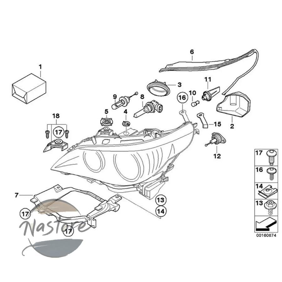 並行輸入品 BMW カバー ヘッド ヘッドライト ライト e60 e61 m5 525i 530i 545i 550i 2003 2010 部品 カスタムパーツ アクセサリーの画像