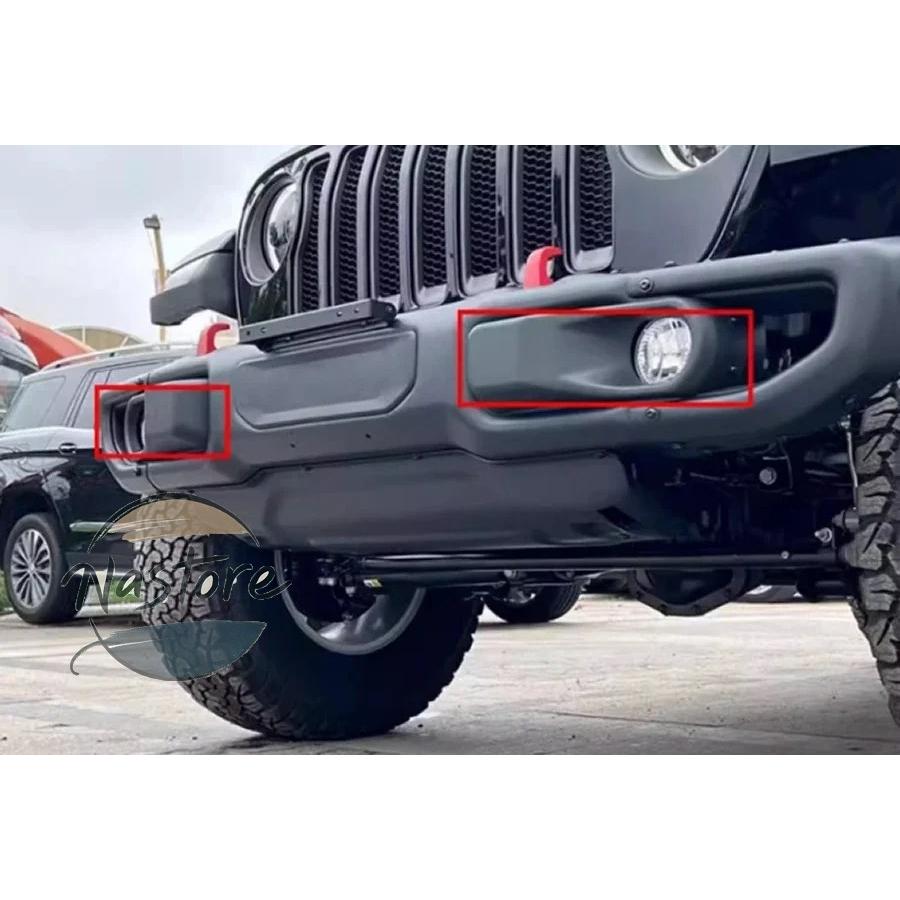 並行輸入品 ジープ jeep カバー グリル フォグランプ ラングラー フロント jl 2018-21 レーダー穴し ロアバンパー ライトフレーム カスタムパーツ 部品の画像