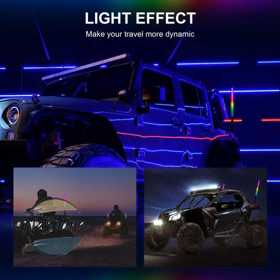 並行輸入品 ledライト アンテナホイップライト 景観ライト 2フィート偏光 rzr オフロードトラック 砂バギー dune フラッグポールランプ カスタムパーツ 部品_2