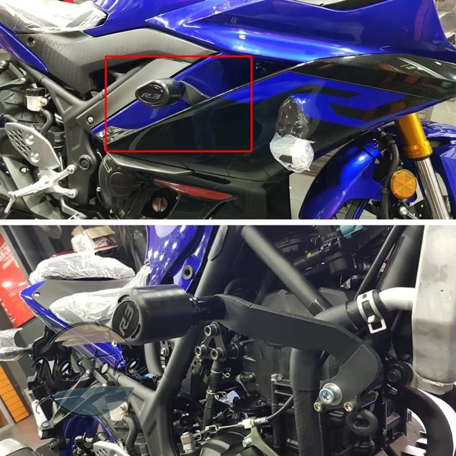 並行輸入品 r3 ヤマハ バイク スタンド クラッシュパッド cncフレーム プロテクター yzf 2019-23 カスタムパーツ 部品 アクセサリー_2
