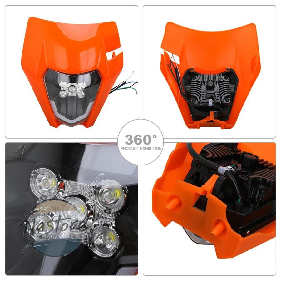 並行輸入品 KTM バイク ヘッドライト led ヘッドランプ exc excf sx sxf xc ダート カスタムパーツ 部品 アクセサリーの画像
