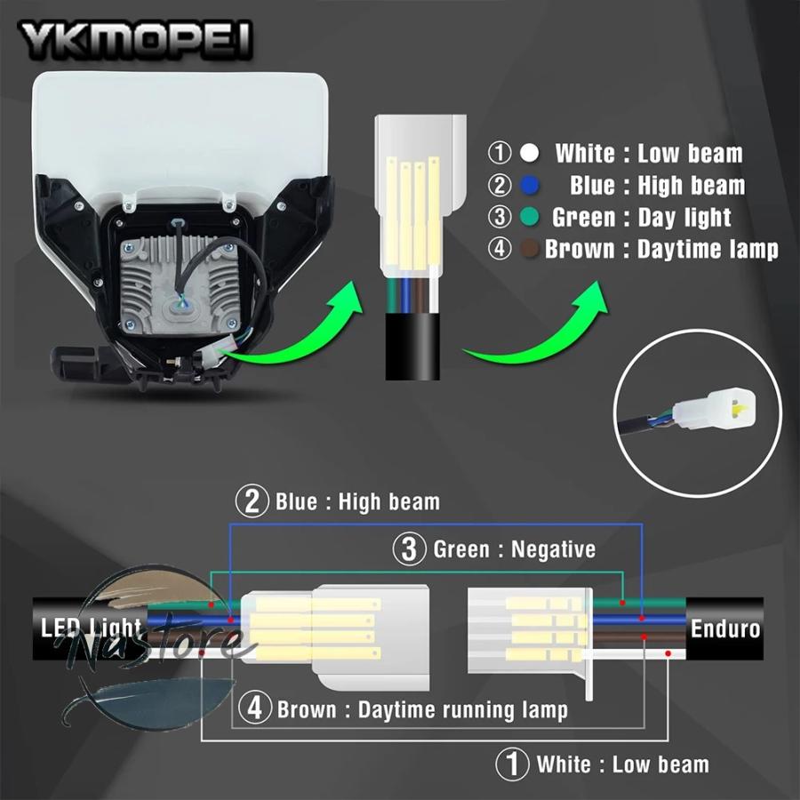 並行輸入品 fe250 ハスクバーナ バイク ヘッドライト 2022 led ヘッドランプ fe350 fe450 カスタムパーツ 部品 アクセサリー_5