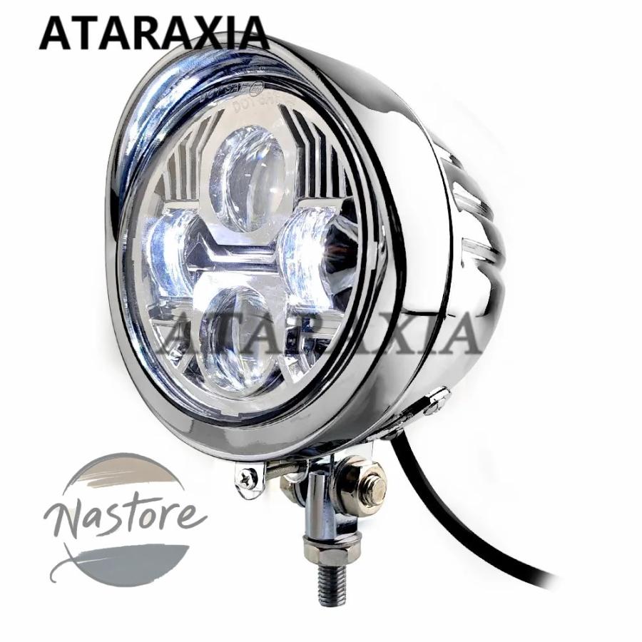 並行輸入品 バイク ヘッドライト カスタム led ヴィンテージ4.5インチled カスタムパーツ 部品 アクセサリーの画像