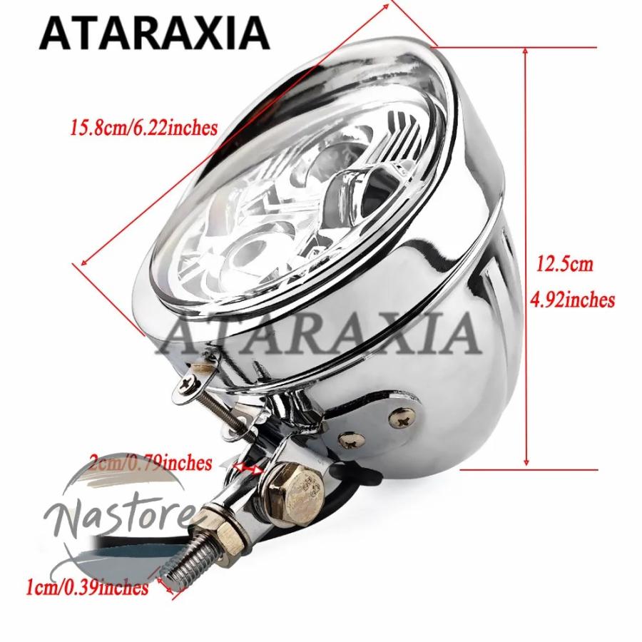 並行輸入品 バイク ヘッドライト カスタム led ヴィンテージ4.5インチled カスタムパーツ 部品 アクセサリーの画像