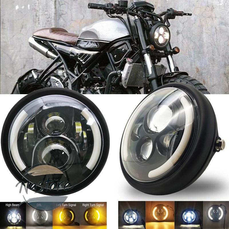 並行輸入品 ホンダ honda バイク ヘッドライト ヘッド ライト 7.5 インチ led ハーレー カフェレーサー drl ランプハウジングホーネット カスタムパーツ 部品_2