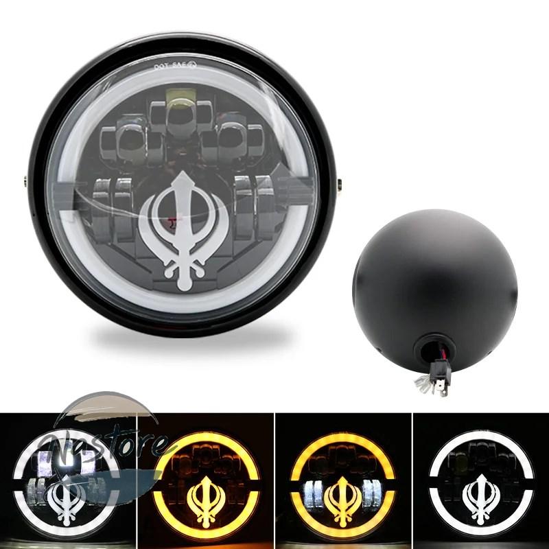 並行輸入品 ホンダ honda バイク ヘッドライト ヘッド ライト 7.5 インチ led ハーレー カフェレーサー drl ランプハウジングホーネット カスタムパーツ 部品_3