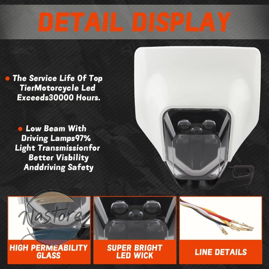 並行輸入品 バイク ヘッドライト ヘッド ライト led エンデューロモトクロスプレートハスクバーナ te tc fe fc 125 500 2012 2022 カスタムパーツ 部品_3