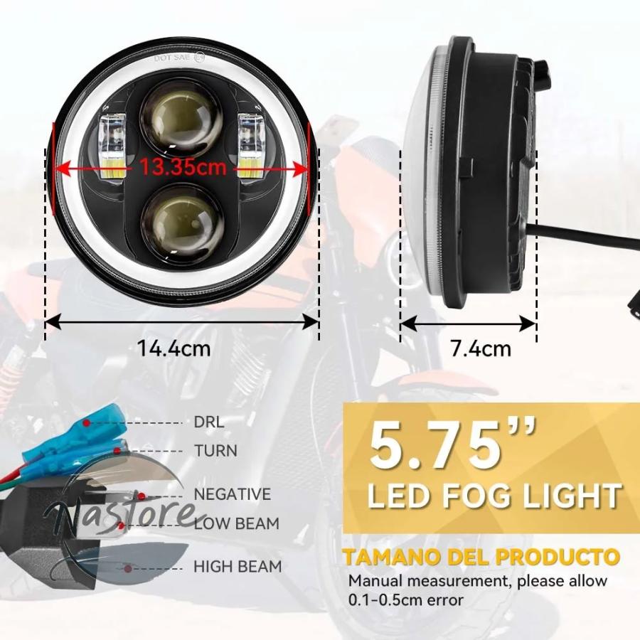 並行輸入品 バイク ヘッドライト ヘッド ライト 1 個 5.75 インチ led