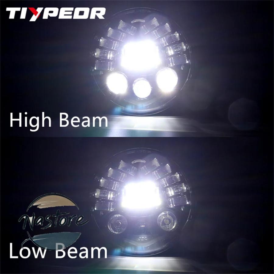 並行輸入品 インディアン バイク フォグランプ ヘッドライト tiypeor ラウンド 7インチ drl カスタムパーツ 部品 アクセサリーの画像