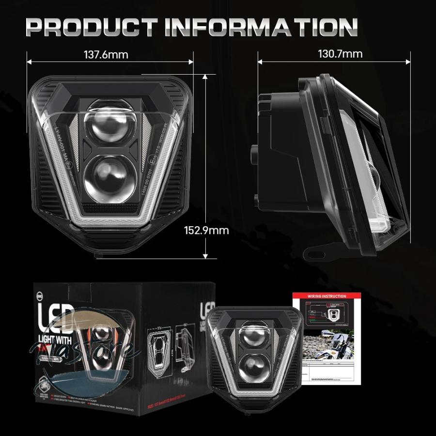 並行輸入品 バイク ヘッドライト ヘッド ライト led ライトハスクバーナ te fe tc fc 125 250 300 350 450 501_3
