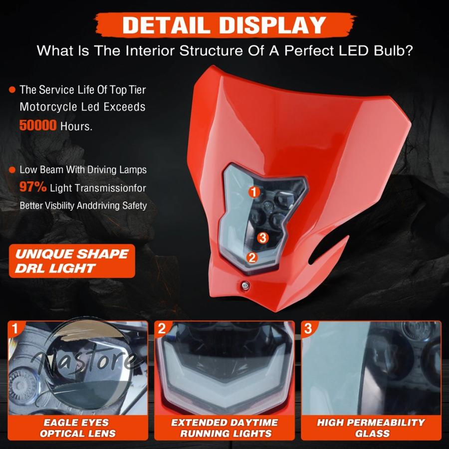 並行輸入品 ホンダ crf450l バイク ヘッドライト led ヘッドランプ crf crf450xr 2019 2020 カスタムパーツ 部品 アクセサリーの画像