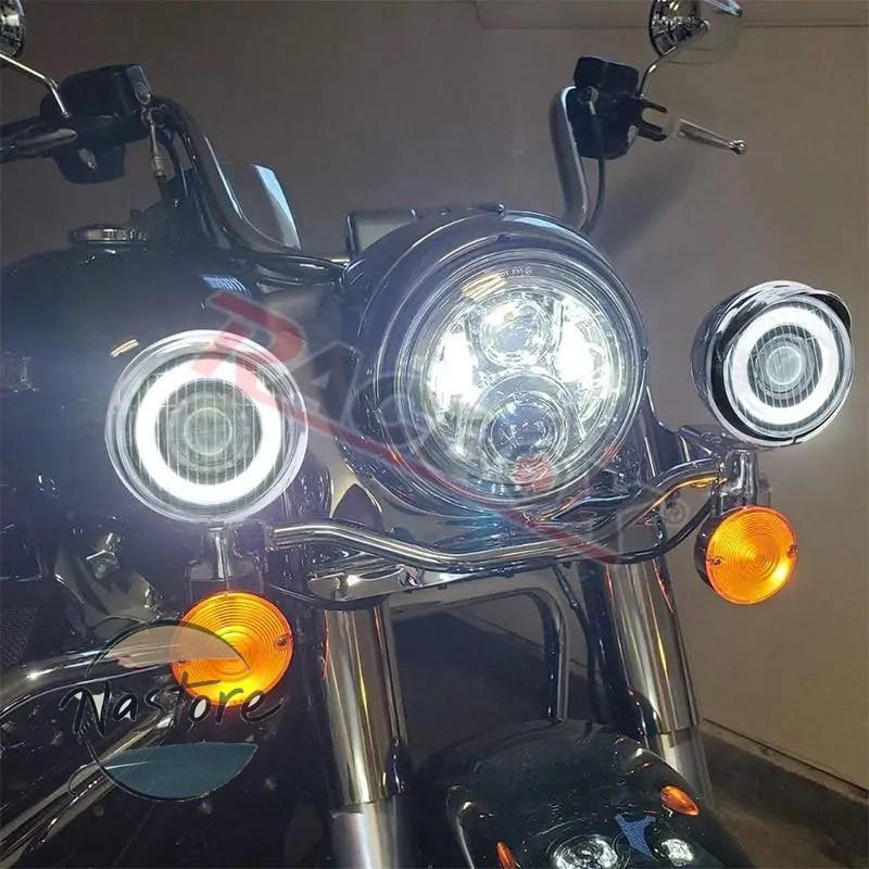 並行輸入品 ホンダ honda バイク ヘッドライト ヘッド エンジェルアイ led 補助ライト hi-lo スポットライト ヤマハ スズキ カワサキ カスタムパーツ 部品の画像