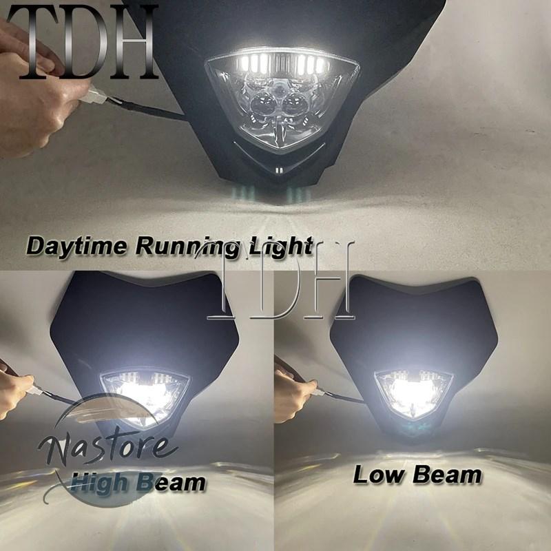 並行輸入品 ex300 バイク ヘッドライト ヘッドランプ led スーパーモト フェアリング ガス カスタムパーツ 部品 アクセサリー_5