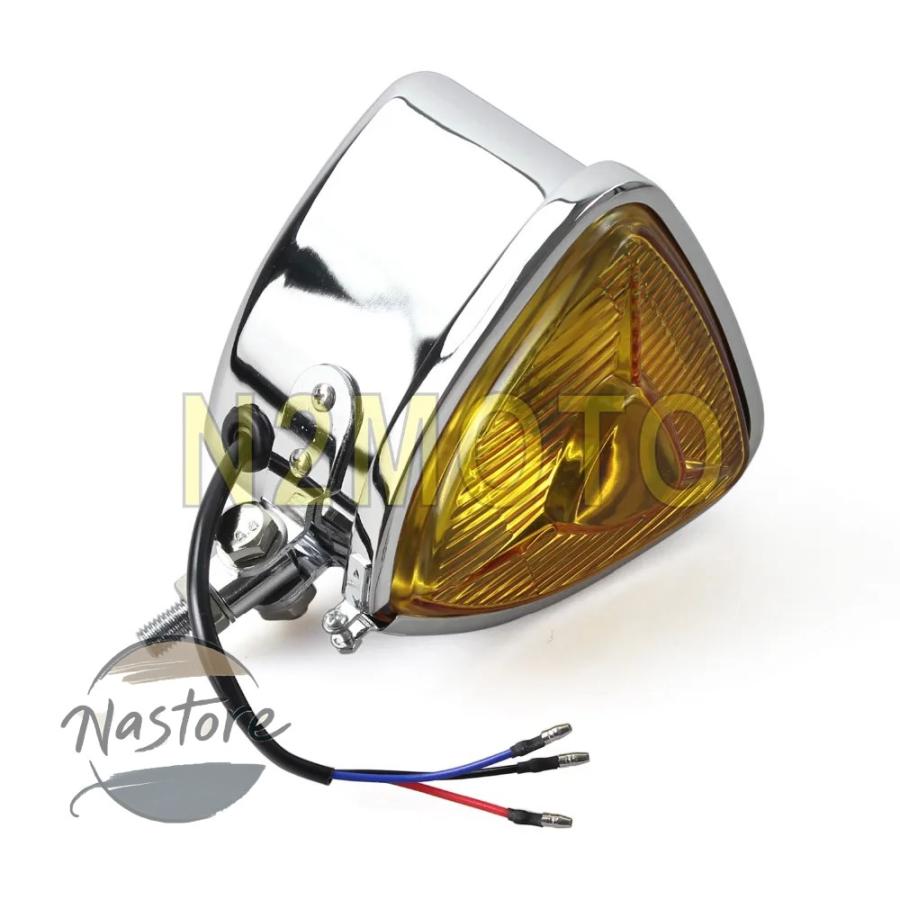 並行輸入品 h4 バイク ヘッドライト カスタム ヘッド ライト ヴィンテージトライアングル 12v 55 60wランプハーレー カスタムパーツ 部品 アクセサリーの画像
