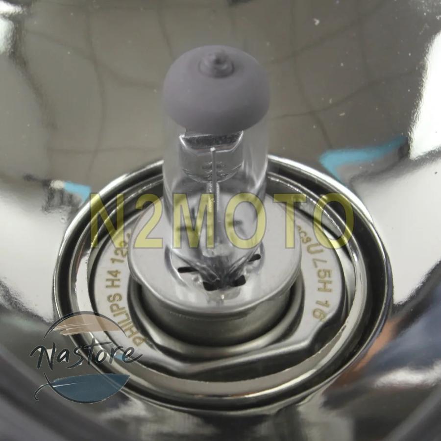 並行輸入品 h4 バイク ヘッドライト カスタム ヘッド ライト ヴィンテージトライアングル 12v 55 60wランプハーレー カスタムパーツ 部品 アクセサリーの画像
