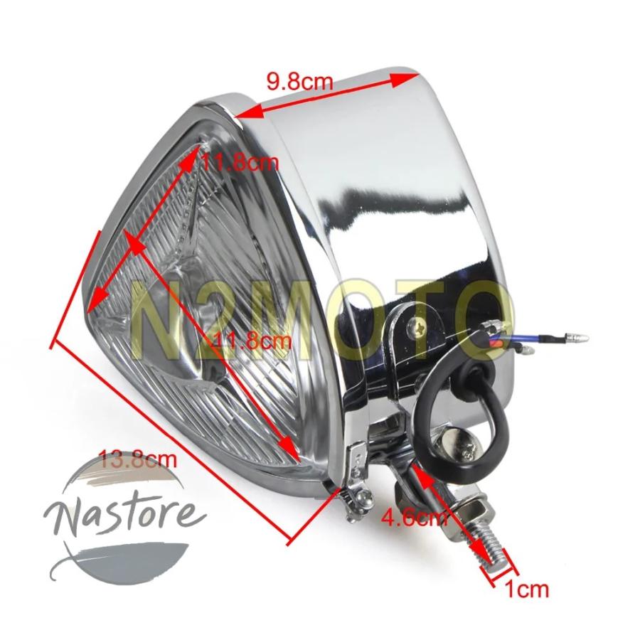 並行輸入品 h4 バイク ヘッドライト カスタム ヘッド ライト ヴィンテージトライアングル 12v 55 60wランプハーレー カスタムパーツ 部品 アクセサリーの画像