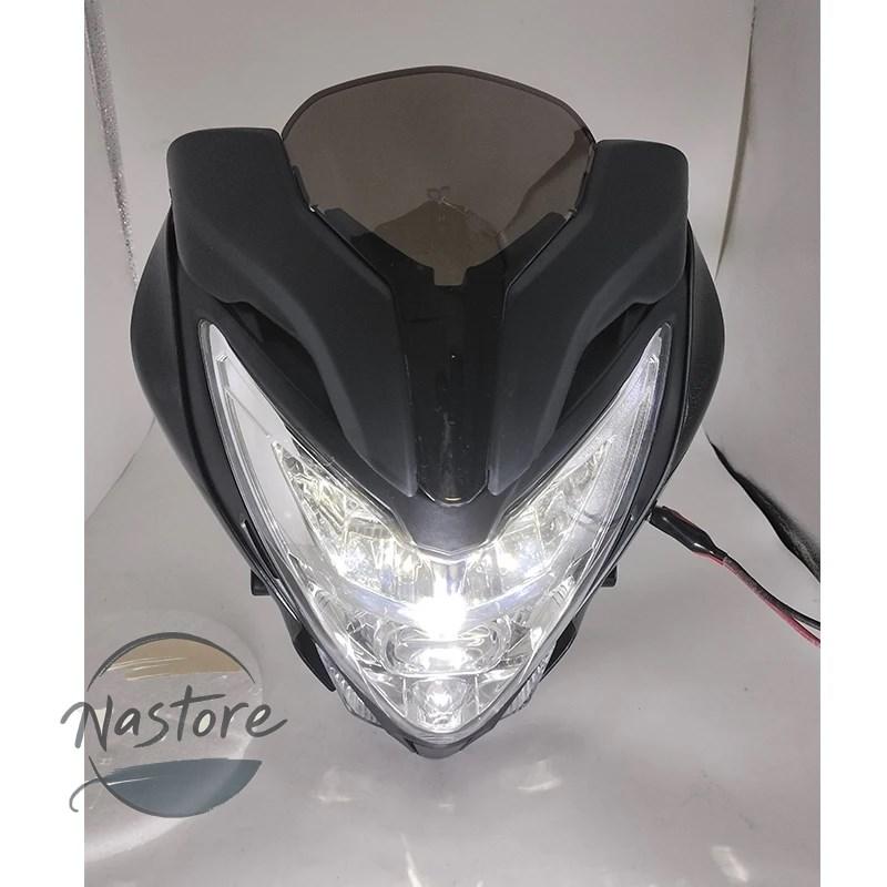 並行輸入品 ns200 バイク ヘッドライト フロント ヘッド ライト 1 個 ランプライトフェアリング黒パルサー 150 led 電球 カスタムパーツ 部品 アクセサリー_4