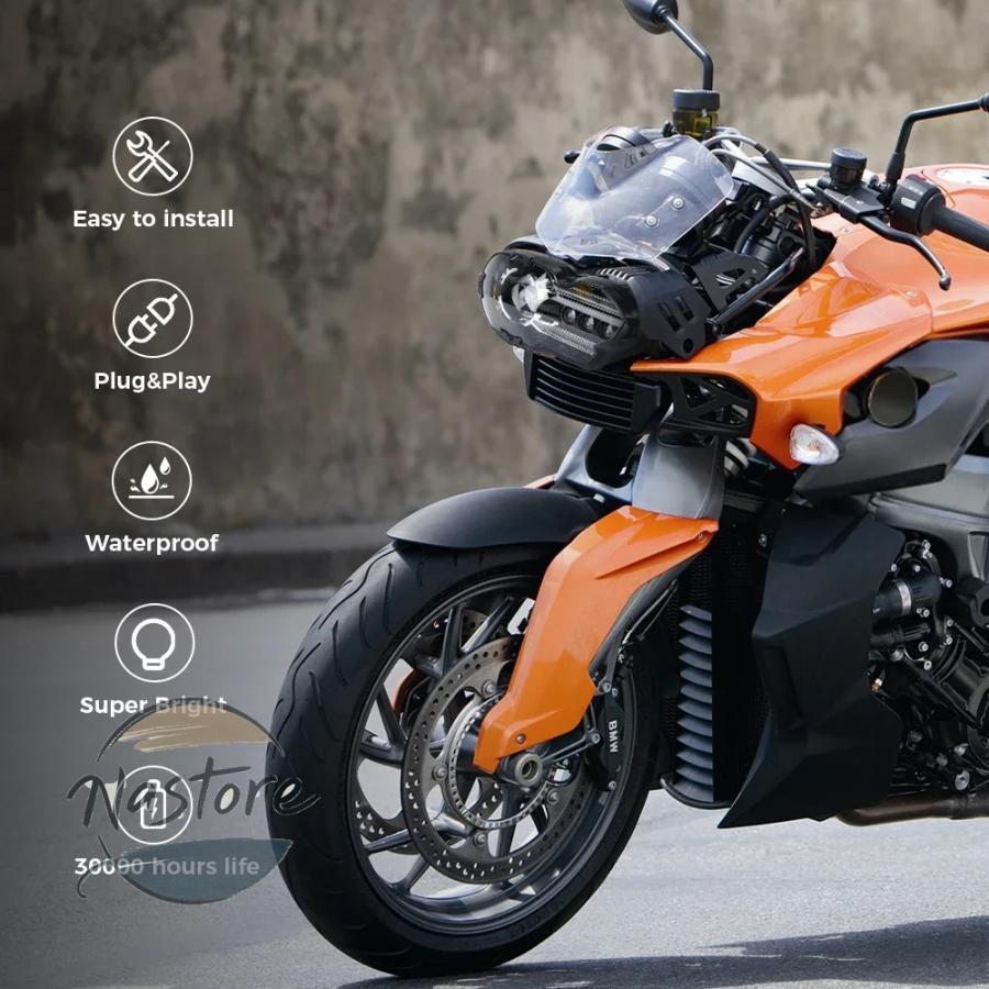 並行輸入品 BMW バイク ヘッド ヘッドライト 部品 カスタムパーツ アクセサリー ライト k1200r 2005 2009 k1300r 201の画像