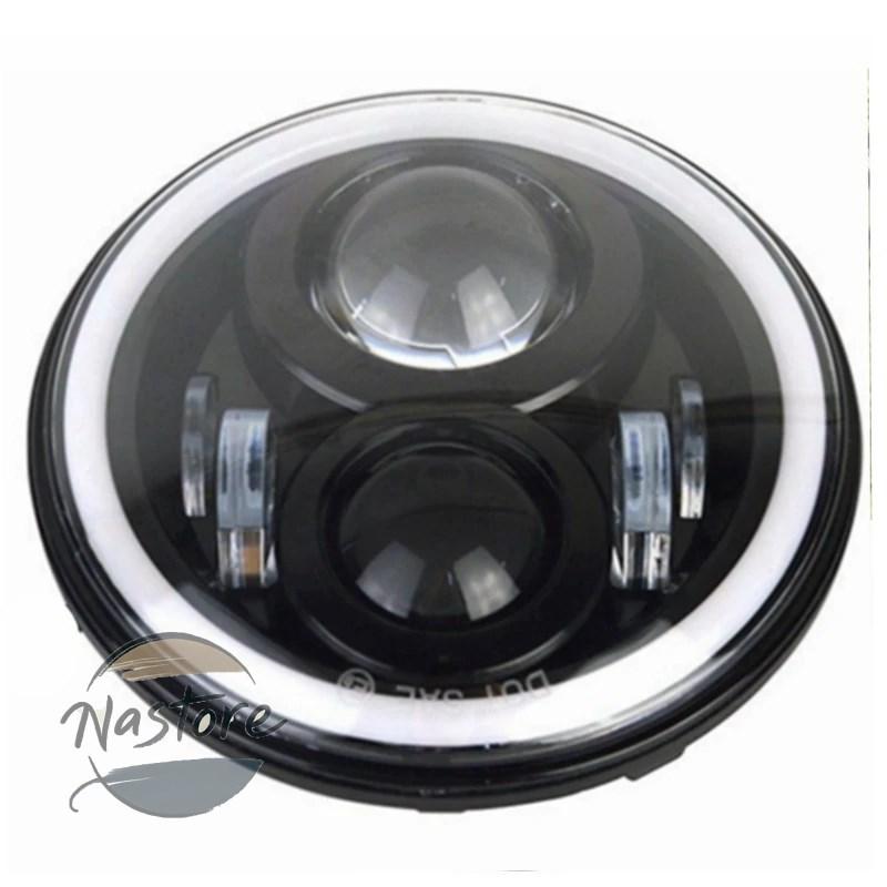 並行輸入品 ホンダ honda バイク ヘッドライト ヘッド ライト 7 インチインチled ランプ drl ハロー 75 ワットラウンド led cb 400 1300 カスタムパーツ 部品の画像