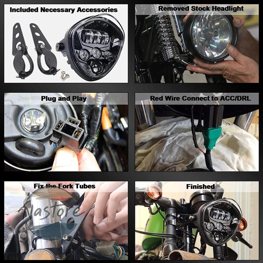 並行輸入品 ホンダ honda バイク ヘッドライト ヘッド ライト 円周97.4?135mmフォークチューブ ブラケットクランプ ハーレー ヤマハ カスタムパーツ 部品_1