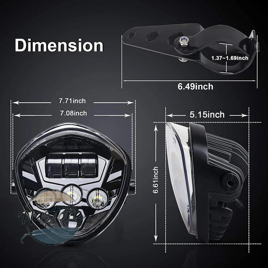 並行輸入品 ホンダ honda バイク ヘッドライト ヘッド ライト 円周97.4?135mmフォークチューブ ブラケットクランプ ハーレー ヤマハ カスタムパーツ 部品_4