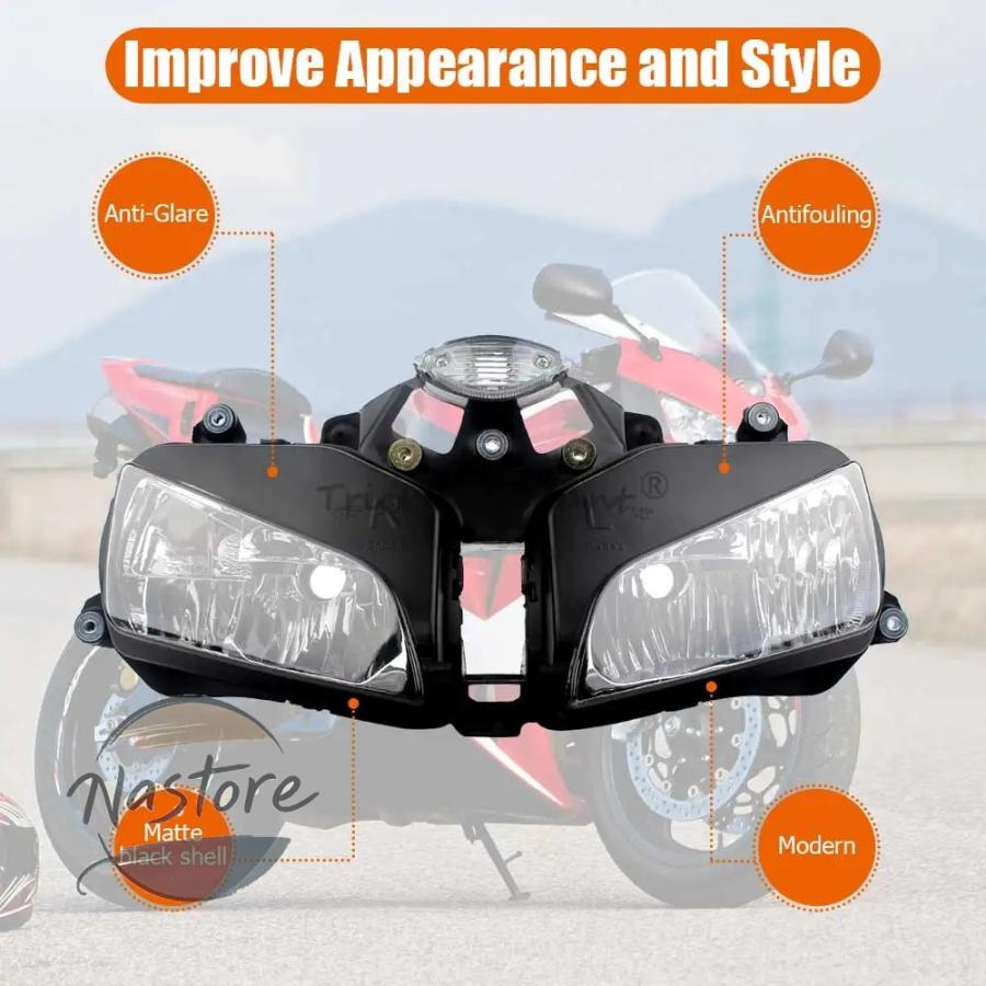 並行輸入品 cbr600rr ホンダ honda バイク カバー ヘッドライト フロント リア ヘッド ライト アセンブリハウジングクabs プロテクター カスタムパーツ 部品_2