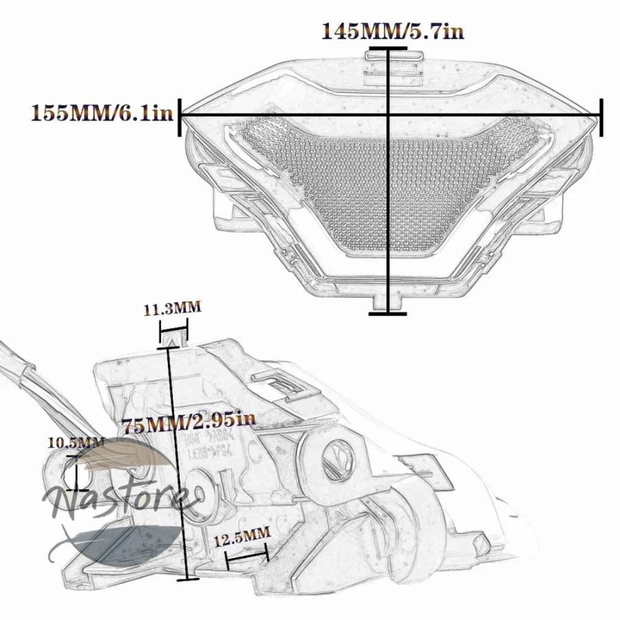 並行輸入品 mt03 ヤマハ バイク テールライト ブレーキ mt07 mt25 fz07 r3 r25 lc150 led カスタムパーツ 部品 アクセサリー_4