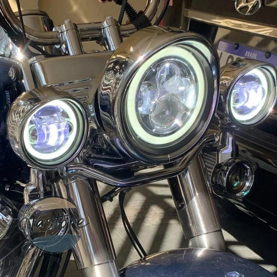 並行輸入品 バイク ウィンカー led スポットライト フォグライト ブラケットハーレー ロードキング flhr 1994 2013 カスタムパーツ 部品 アクセサリー_5