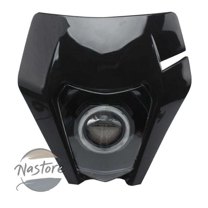 並行輸入品 バイク ヘッドライト ヘッド ライト ラウンド led 芯ランプスーパーモトフェアリングモトクロスエンデューロ 2019 exc sxf カスタムパーツ 部品の画像