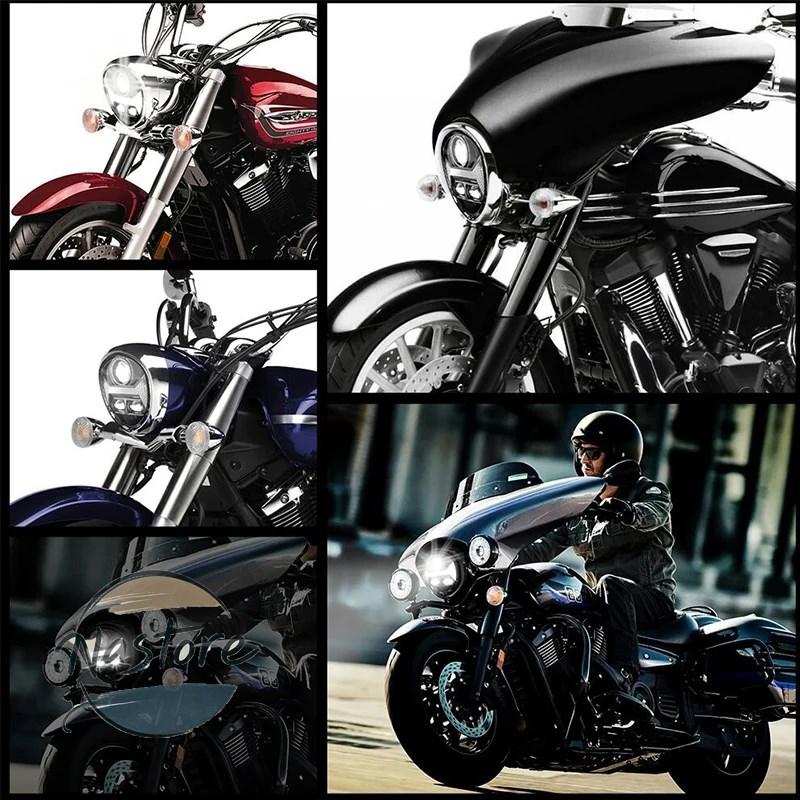 並行輸入品 ヤマハ バイク ヘッドライト 2010 2017 v star 1300 xvs 1300ct led プロジェクター カスタムパーツ 部品 アクセサリーの画像