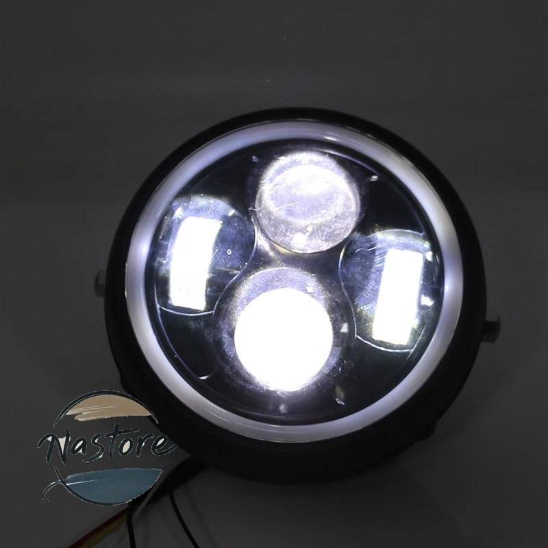 並行輸入品 ホンダ honda バイク ヘッドライト ヘッド ライト 6.5インチ 汎 led hi/lo ランプ電球 drl エンジェルリング ハーレー BMW カスタムパーツ 部品_4